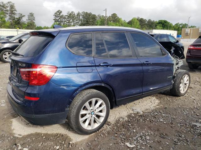 5UXWX9C35H0W73652 - 2017 BMW X3 XDRIVE28I BLUE photo 3