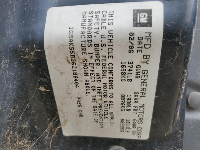 1G8AK55B26Z186404 - 2006 SATURN ION LEVEL 3 BLUE photo 12