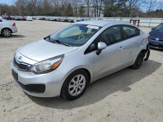 KNADM4A35E6363241 - 2014 KIA RIO LX SILVER photo 1