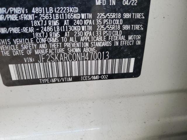 JF2SKARC0NH470013 - 2022 SUBARU FORESTER TOURING 白色 照片 13