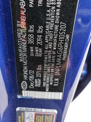 5NPLM4AG6PH105207 - 2023 HYUNDAI ELANTRA SEL BLUE photo 13