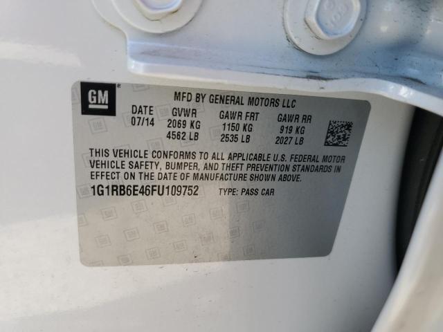 1G1RB6E46FU109752 - 2015 CHEVROLET VOLT WHITE photo 12