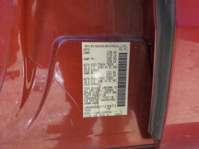 1N6AD0ER6EN729871 - 2014 NISSAN FRONTIER S RED photo 13