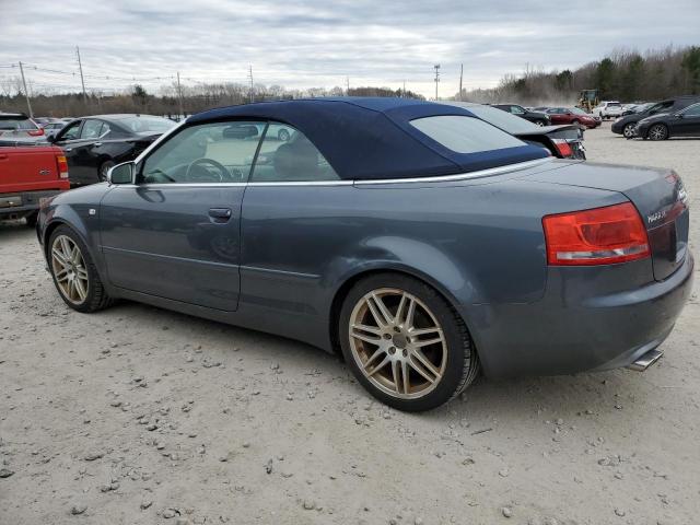 WUARL48H38K900491 - 2008 AUDI S4 QUATTRO CABRIOLET GRAY photo 2