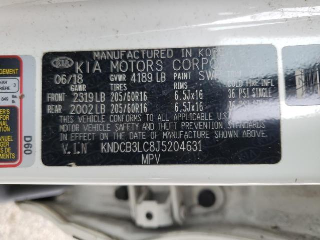 KNDCB3LC8J5204631 - 2018 KIA NIRO FE WHITE photo 13