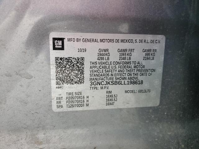 3GNCJKSB6LL198618 - 2020 CHEVROLET TRAX LS GRAY photo 13