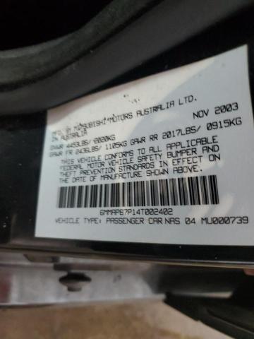 6MMAP87P14T002402 - 2004 MITSUBISHI DIAMANTE VR-X BLACK photo 12