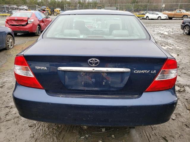 4T1BE32K04U319211 - 2004 TOYOTA CAMRY LE BLUE photo 6