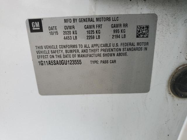 1G11A5SA0GU123555 - 2016 CHEVROLET MALIBU LIM LS Ağ foto 13