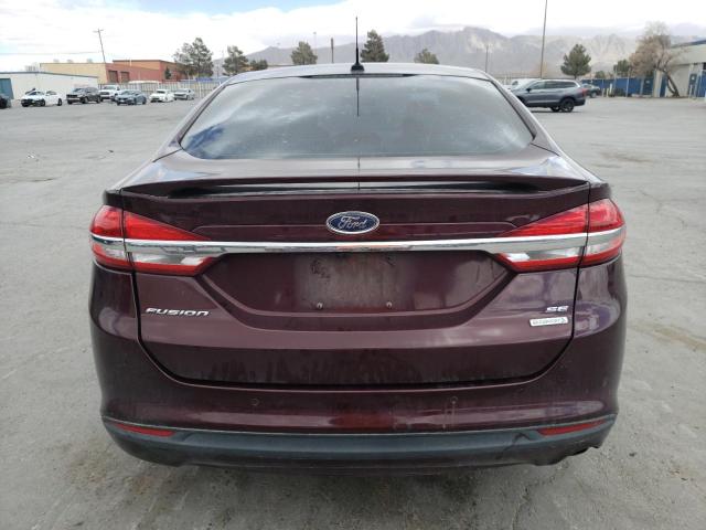 3FA6P0HD8HR293760 - 2017 FORD FUSION SE BURGUNDY photo 6