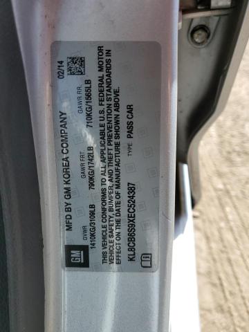 KL8CB6S9XEC524387 - 2014 CHEVROLET SPARK LS SILVER photo 12