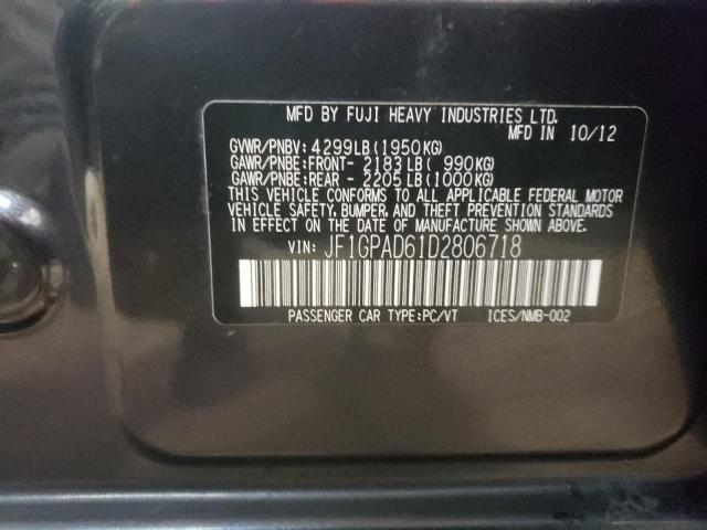 JF1GPAD61D2806718 - 2013 SUBARU IMPREZA PREMIUM GRAY photo 12