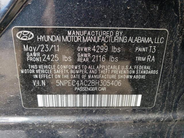 5NPEC4AC2BH305406 - 2011 HYUNDAI SONATA SE BLUE photo 12