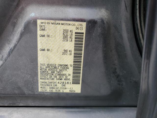 1N4AL3AP1FC428181 - 2015 NISSAN ALTIMA 2.5 GRAY photo 12