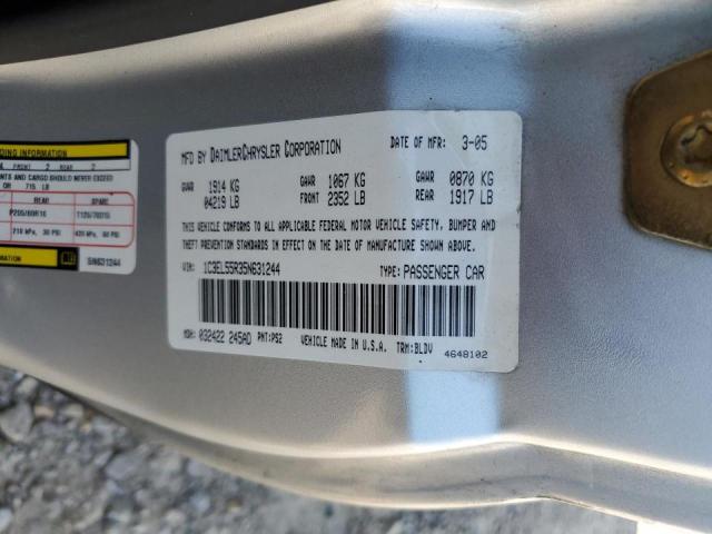 1C3EL55R35N631244 - 2005 CHRYSLER SEBRING TOURING GRAY photo 12