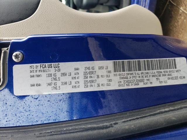 2C4RDGCG7LR206682 - 2020 DODGE GRAND CARA SXT BLUE photo 13