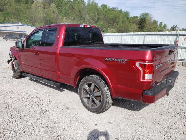 1FTEX1EP4HFA65410 - 2017 FORD F150 SUPER CAB RED photo 2