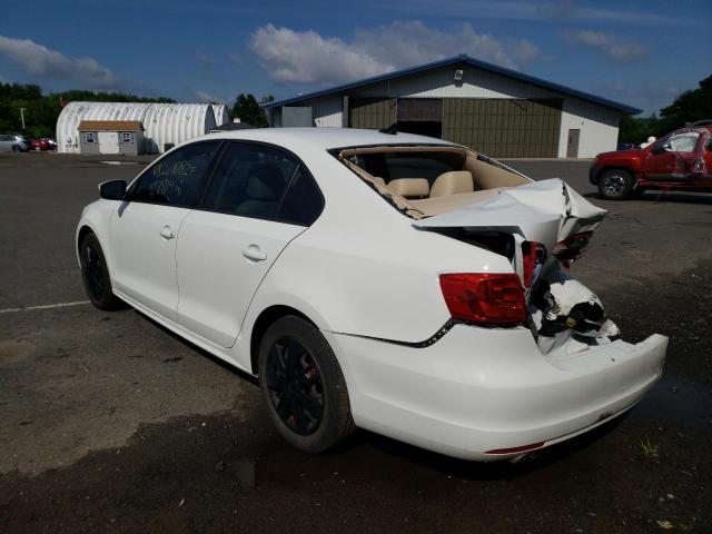 3VWD07AJ6EM274807 - 2014 VOLKSWAGEN JETTA SE WHITE photo 3