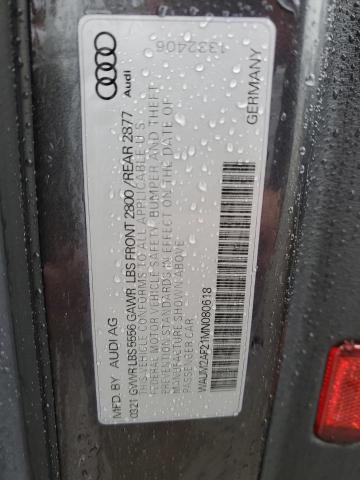 WAUM2AF21MN080618 - 2021 AUDI A6 PRESTIGE GRAY photo 12