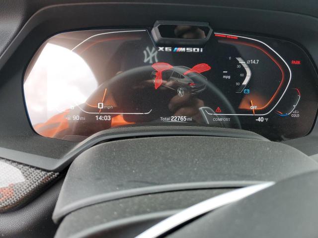 5UXCY8C07M9G45036 - 2021 BMW X6 M50I WHITE photo 9