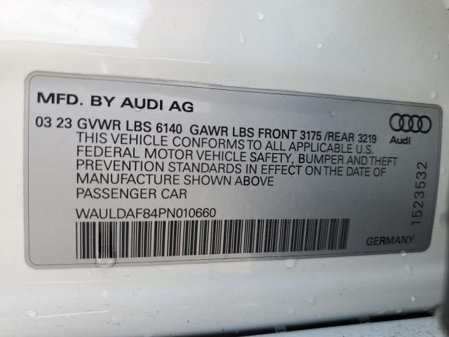 WAULDAF84PN010660 - 2023 AUDI A8 L WHITE photo 13