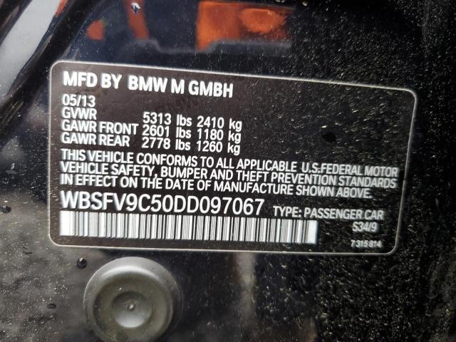 WBSFV9C50DD097067 - 2013 BMW M5 BLACK photo 12