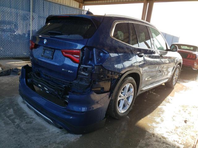 5UXTR7C51KLR52797 - 2019 BMW X3 SDRIVE30I BLUE photo 3