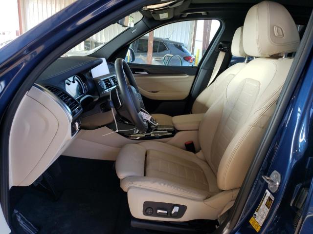 5UXTR7C51KLR52797 - 2019 BMW X3 SDRIVE30I BLUE photo 7