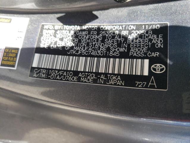 JTKJF5C74B3011845 - 2011 TOYOTA SCION TC 灰色 照片 12