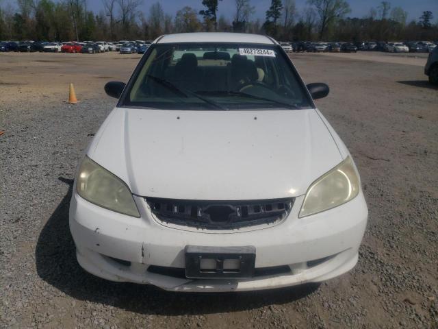 1HGES16325L019843 - 2005 HONDA CIVIC DX VP WHITE photo 5