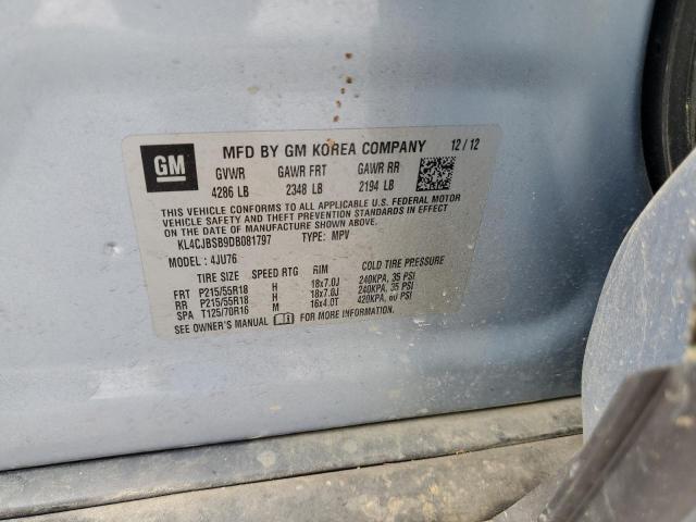 KL4CJBSB9DB081797 - 2013 BUICK ENCORE CONVENIENCE 蓝色 照片 13