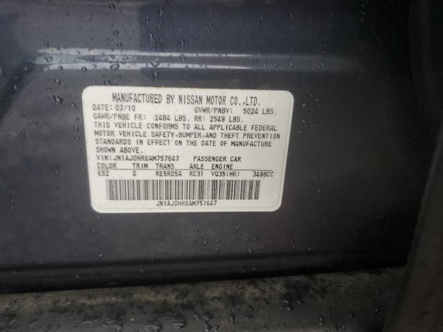 JN1AJ0HR6AM757647 - 2010 INFINITI EX35 BASE ლურჯი ფოტო 13