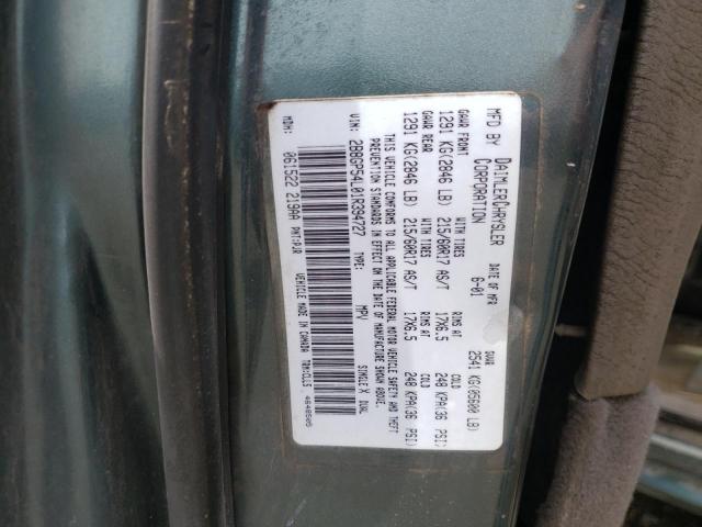 2B8GP54L01R394727 - 2001 DODGE GRAND CARA ES GRAY photo 12