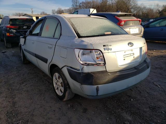 KNADE123076290311 - 2007 KIA RIO BASE BLUE photo 3