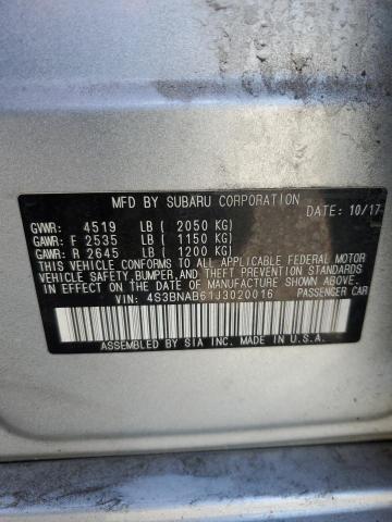 4S3BNAB61J3020016 - 2018 SUBARU LEGACY 2.5I SILVER photo 13