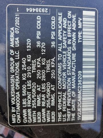 1V2JE2CA8MC236209 - 2021 VOLKSWAGEN ATLAS CROS SE Черный фото 13