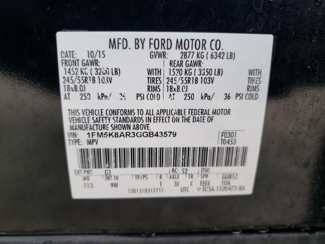 1FM5K8AR3GGB43579 - 2016 FORD EXPLORER POLICE INTERCEPTOR Qara foto 12