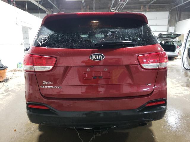 5XYPGDA51GG130854 - 2016 KIA SORENTO LX RED photo 6