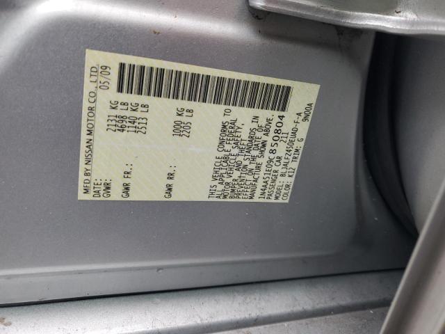 1N4AA51E09C850804 - 2009 NISSAN MAXIMA S SILVER photo 12