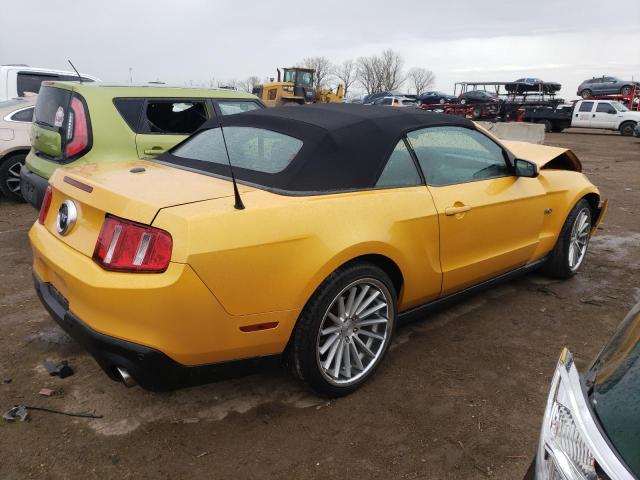 1ZVBP8FF3C5236435 - 2012 FORD MUSTANG GT YELLOW photo 3