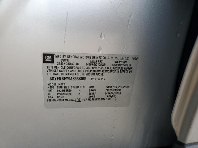 3GYFNBEY9AS558360 - 2010 CADILLAC SRX PERFORMANCE COLLECTION Күміс фото 12