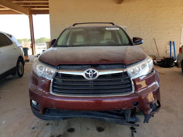 5TDJKRFHXGS311605 - 2016 TOYOTA HIGHLANDER XLE BURGUNDY photo 5