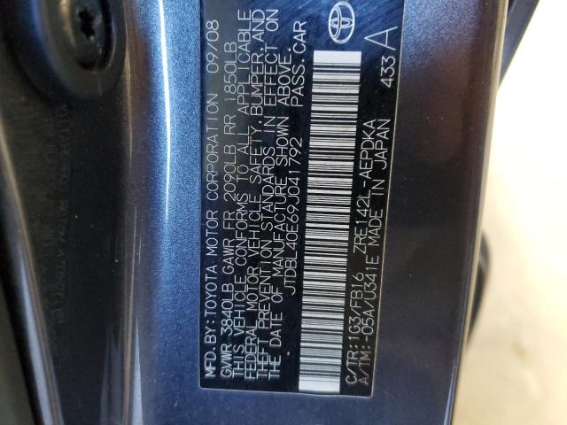 JTDBL40E69J041792 - 2009 TOYOTA COROLLA BASE CHARCOAL photo 13