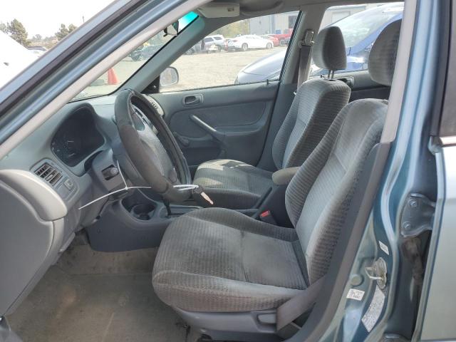 2HGEJ6616YH566274 - 2000 HONDA CIVIC BASE TEAL photo 7