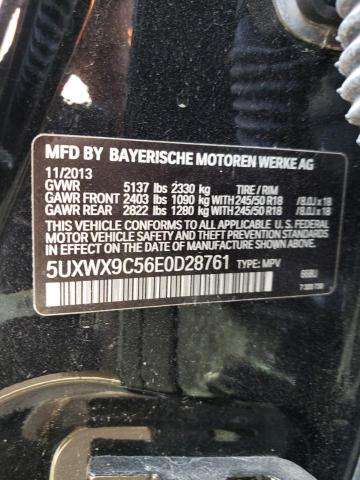 5UXWX9C56E0D28761 - 2014 BMW X3 XDRIVE28I BLACK photo 13