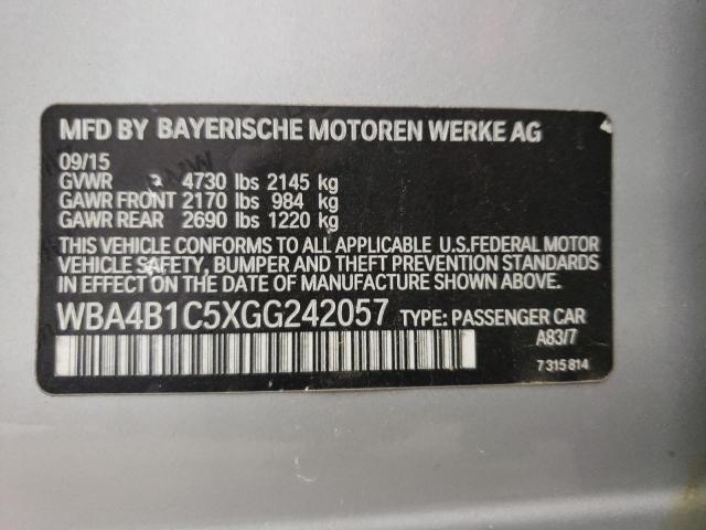 WBA4B1C5XGG242057 - 2016 BMW 435 I GRAN COUPE SILVER photo 12