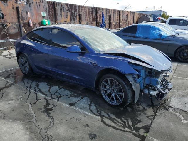 5YJ3E1EA2NF288859 - 2022 TESLA MODEL 3 BLUE photo 4