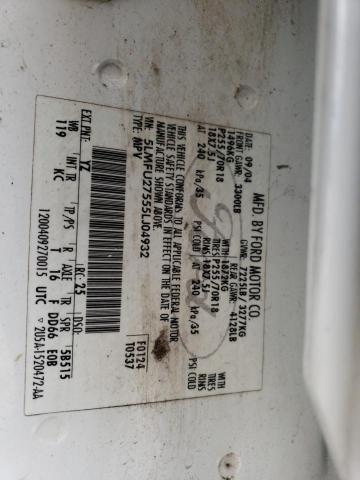 5LMFU27555LJ04932 - 2005 LINCOLN NAVIGATOR თეთრი ფოტო 13