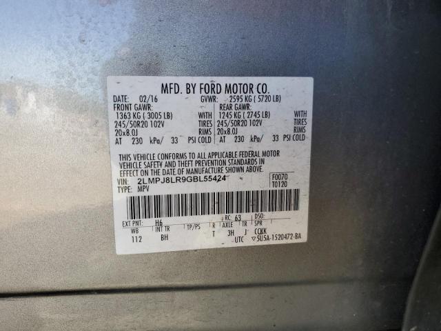 2LMPJ8LR9GBL55424 - 2016 LINCOLN MKX RESERVE GOLD photo 12