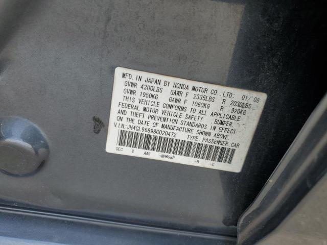 JH4CL96898C020472 - 2008 ACURA TSX GRAY photo 12